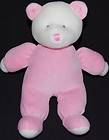 RUSS Berrie Teddy Bear Rattle Baby Girls Pink White Velour Plush 