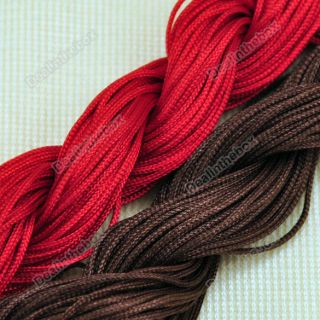 Jewelry DIY Dark Coffee and Red Braided Rope 26M1mm line Cord Paracord 