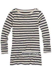 New Ex White Stuff Row Your Boat Blue Beige Striped Tunic Dress 8/10 