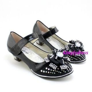 NEW Flower Girl Party Pageant Shoes Princess Dance Black Dress Wears 