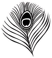 Peacock Eye Feather Unmounted rubber stamp, large #20