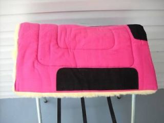   32x32 Canvas & Thick Fleece Western Horse Saddle Blanket Pad Pink Tack