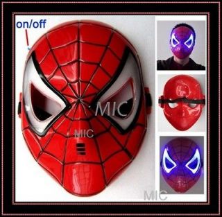 Spider Man Mask LED Light Up Spiderman Halloween Cosplay Toy For Kids 