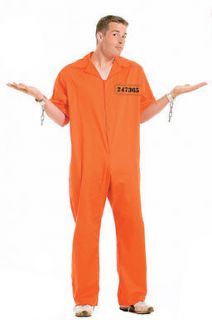 Orange Jumpsuit Prisoner Adult Mens Halloween Costume