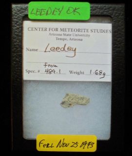 68g Leedey OK L6 Fall Nov. 25, 1943 Gobble by Meteorite Men Host 