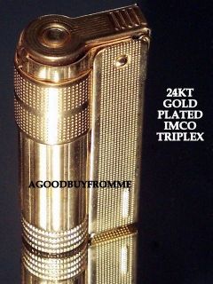 24ct Pure Gold Plated Imco Triplex Lighter Model 6700 Petrol Cigarette 