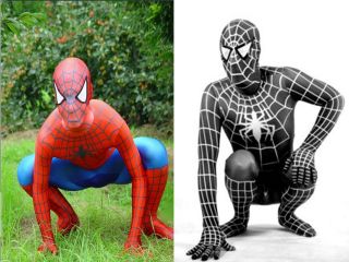 Full Body Lycra Spandex zentai costume red &blue and black Spiderman 