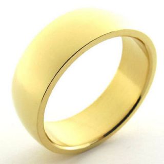 Size 11 Gold Tone Stainless Steel Band Mens Ring Size 11 W20808