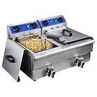   Electric 20L Deep Fryer w/ Timer and Drain Stainless Steel French Fry