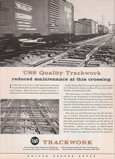 1957 US Steel Trackwork Ad NKP Nickel Plate Road Box Ca