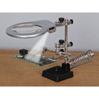 STAINED GLASS SUPPLIES VISE + MAGNIFIER + IRON STAND