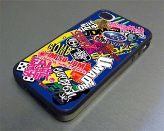 subaru sticker bomb fits iphone 4 4s cover case, sti jdm prodrive