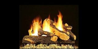 18 Canyon Oak Vented Fireplace Gas Logs Highly Detailed Hand Painted 