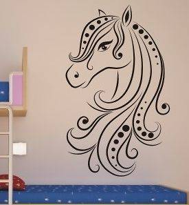 horse wall sticker decal art vinyl hest häst cheval caballo big