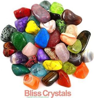 lb Medium PREMIUM BULK TUMBLED STONE Colorful Mix Crystal Healing 