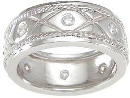   MENS .925 STERLING SILVER ROUND CUT WEDDING BAND SIZE 8,9,10,11,12