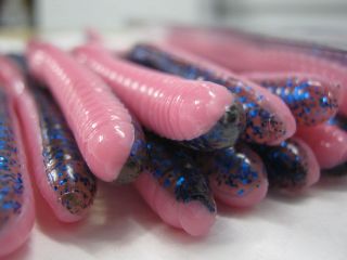   The Worm Floating Color Bubble Gum Magic Blue 6 Plastic Stick Bait
