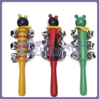 Cartoon Face Cute Jingle Hand Bells Stick Shaker Toy fr Kids