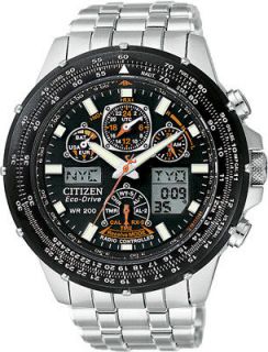 Mens Sport Citizen Eco Drive Radio Controlled SkyHawk Stainless Watch 