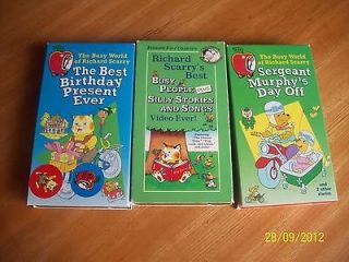 LOT 2 RICHARD SCARRYS VHS MOVIE TAPES BUSY PEOPLE & SILLY STORIES AND 
