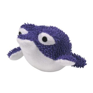 Zanies Primo Pufferfish Purple Plush Fetch Squeaker Dog Toy
