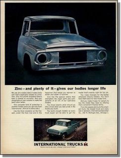 1964 International Pickup Truck   Zinc Plated Photo Ad