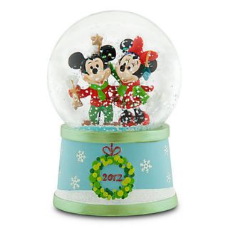 DISNEY MICKEY & MINNIE MOUSE Christmas Snowglobe 2012 New In Box