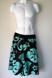 NEW Da Hui Surf Mens Board Shorts Size 40 Swim Trunks NWT Black Mint 