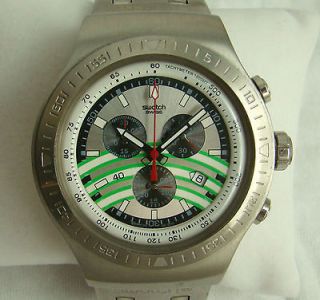 Huge 46mm Gorgeous Swatch Irony Triple register Chronograph With Date