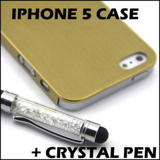   Metal Hard Case Shell For iPhone 5 with 2in1 Crystal Pen/Stylus