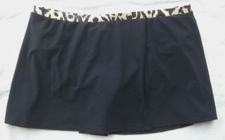   Gottex Black Skirted Pant Swimsuit Bottom Sz 12 $78 NEW Swim Skirt