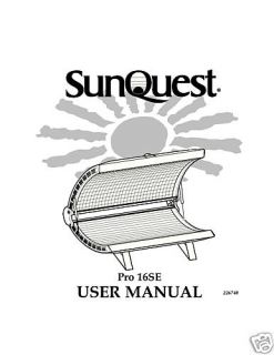 Sunquest 16SE manual and wiring on cd for H series Bed