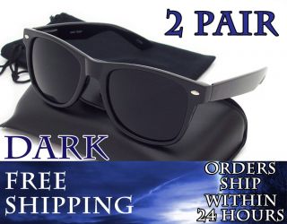 WAYFARER Sunglasses DARK Lenses BLACK Vintage 2 PAIR
