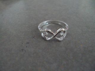 Infinity heart ring sterling silver plated size 8 95 FREE SHIP