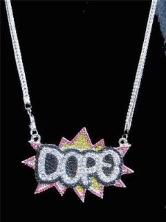 ICED OUT BIG SEAN KANYE WEST DOPE GRAFFITI PENDANT CHAIN NECKLACE 
