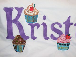 Personalised standard pillow case for yr child or fav person  Cupcakes 