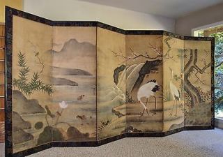   JAPANESE KANO SCHOOL FOLDING SCREEN Huge Six Panel Edo Masterpiece
