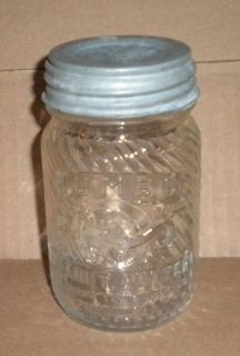 Vintage 1 lb. JUMBO Brand Peanut Butter Jar Frank Tea & Spice Co. Ohio