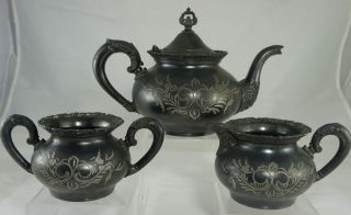   Victorian Quadruple Silver Plate Tea/Coffee Set Van Bergh ROCHESTER NY