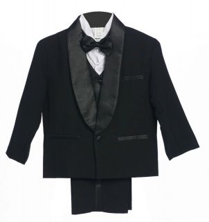 Baby Toddler Boy Wedding Formal no tail Tuxedo black Suit S,L,XL,2T 3 
