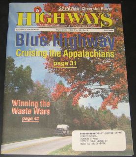 Highways RV Magazine  Good Sam Club September 1992 Appalachi​ans