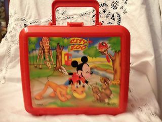 Vintage Mickey Mouse & Pluto   City Zoo Plastic Lunchbox   no 