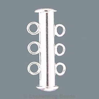 Strand Tube Clasps Silver Plated 21mm 41044 (36) Mulit Strand
