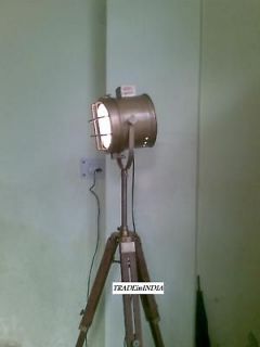 ANTIQUE FLOOR SEARCH LIGHT LAMP WITH TRIPOD,ANTIQUE FLOOR LAMP