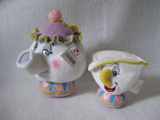   & Beast MRS POTTS & CHIP Teapot Teacup Plush Toy Doll Tea Set NEW