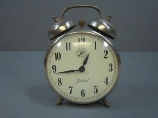   GABRIEL ALARM CLOCK WITH BELL RINGERS ON TOP LUX PARTS OR REPAIR CLOCK