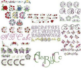 576 Monogram Font Machine Embroidery Designs ** 8 Complete Designs 