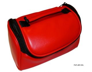  Red Faux Leather Travel Bag Case for TomTom VIA 1605TM Sat Nav GPS