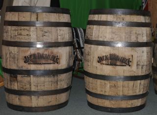 Jack Daniels Whiskey Barrels with JD Branded Logos   WHITE OAK