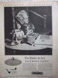 1925 Ben Wade Tobacco and Smoking Pipes for a Mans Party Ad